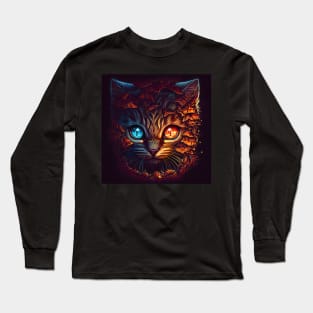 A graceful and fascinating cat with red and blue eyes. Long Sleeve T-Shirt